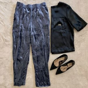 Anthropologie Crush Velvet Crop Pants